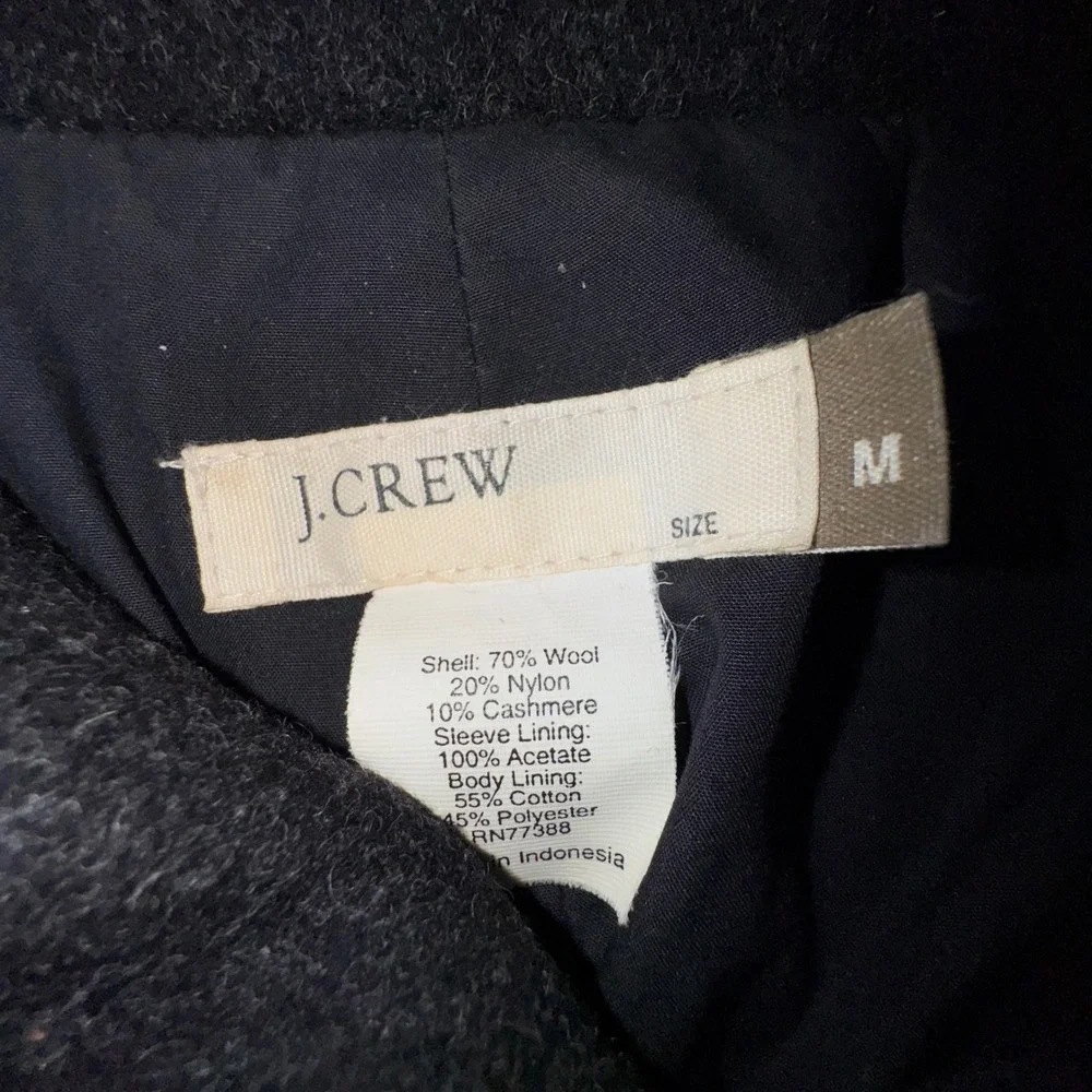 J. Crew Cashmere‎ Blend Wool Pea Coat Women's Medium Double Breasted Gray - Picture 7 of 11